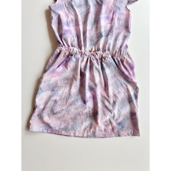 Girl's IVIVVA by LULULEMON Purple Pink Tie Dye Open Back Sporty Dress, Size 7 - Picture 5 of 12